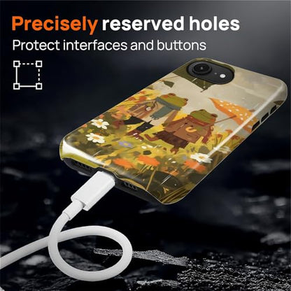 Magnetic for iPhone 16e Case,[Compatible with Magsafe] Dual Layer Protective Heavy Duty Shockproof Rugged Drop Protection Bumper Hybrid Case - Rain Frog and Toad - color: Rain Frog and Toad, size: iPhone 16e
