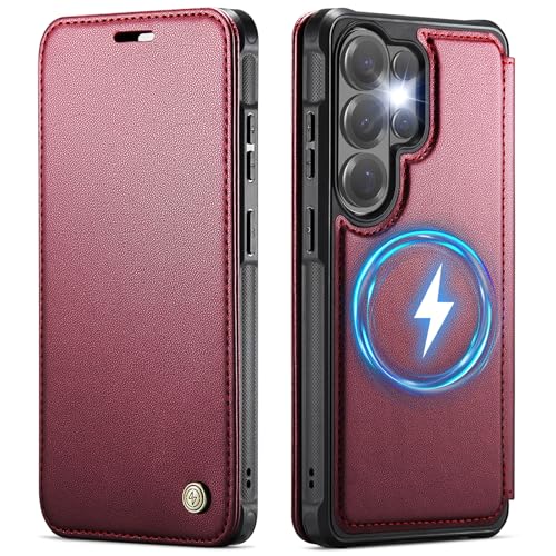 for Samsung Galaxy S26 Ultra - Slim Case Magnetic Wallet, WineRed - color: Wine Red, size: Galaxy S26 Ultra