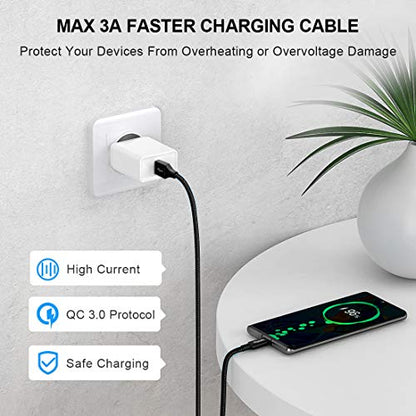 etguuds USB to USB C Cable, 4-Pack USB A to USB C Cable Fast Charging - color: Black, size: 1ft,3ft,6ft,10ft