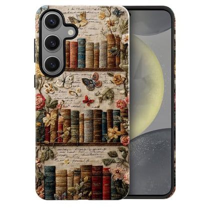 Compatible with Samsung Galaxy S23 FE Case,Glossy Case All-Round Protection Shockproof Anti-Scratches TPU Cover,Cases for Man Woman-Antique Bookshelf - color: Antique Bookshelf, size: Galaxy S23 FE