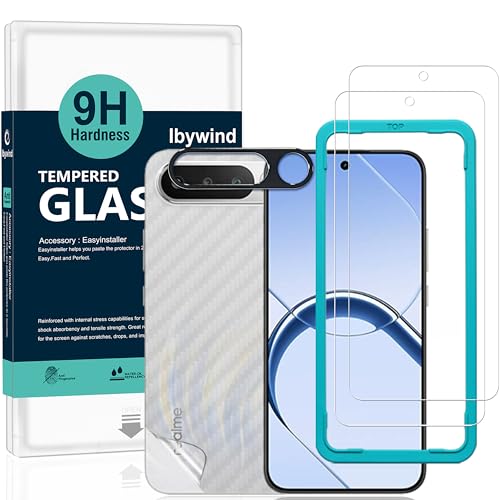 Ibywind for Realme 16 5G Screen Protector,2 Pack,9H Hardness Tempered Glass and Camera Lens Protector,with Alignment Frame,Full Coverage,Bubble Free,Fingerprint Unlock,Scratch Resistant - size: Realme 16 5G 6.57 inches