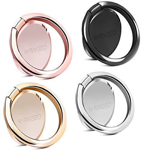Finger Ring Stands Set,4 Pcs Universal Thin 360° Rotation Phone Rings - color: 4 Pack Finger Ring Stand