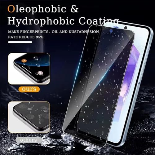 Privacy Screen Protector Tempered Glass for Samsung Galaxy S24 FE - Scratch Resistant Protective Film - Easy Installation Edge to Edge Protection - Bubble Free - size: Galaxy S24 FE