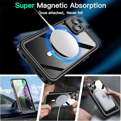 AICase iPhone 14 Plus Case Waterproof with MagSafe Clear Snowproof,Dustproof and Shockproof,IP68 Certified Full Body 360 Protection Fully Sealed Underwater Cover for iPhone 14 Plus 6.7" - color: iphone 14 Plus Waterproof Case