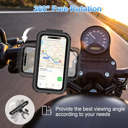 BKNOOU Bike Motorcycle Phone Mount Holder - Waterproof & Touchscreen