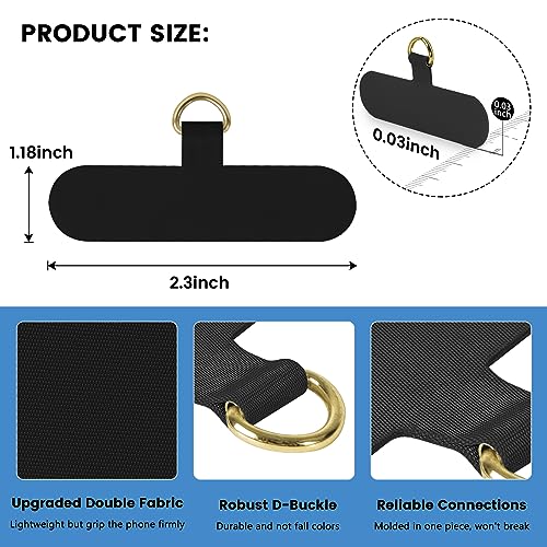 COCASES Phone Tether Tab, Phone Lanyard Strap Tab, 2 Pack Oval Black - color: Ovaltab-black*2