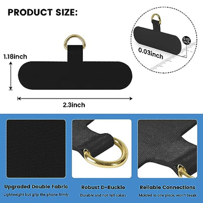COCASES Phone Tether Tab, Phone Lanyard Strap Tab, 4 Pack Oval Black - color: Ovaltab-black*4