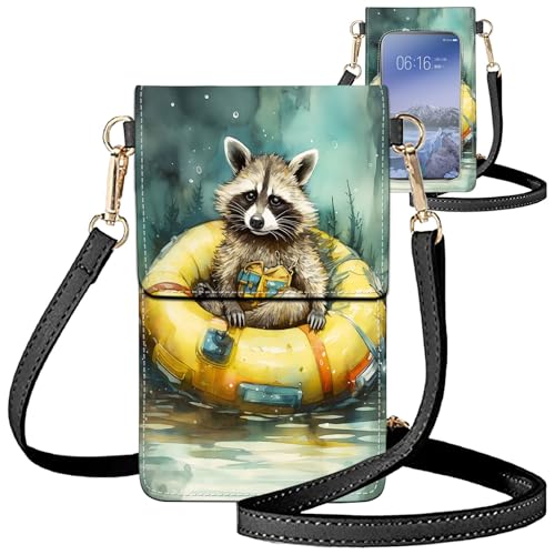 for Women Cell Phone Purse,with Touchscreen Cell Phone Purse,PU Leather Shoulder Bag Waterproof Phone Wallet Case with Clear Touch Screen Window up to 6.7 inch Smartphone, - color: Cute Bear Forest -155