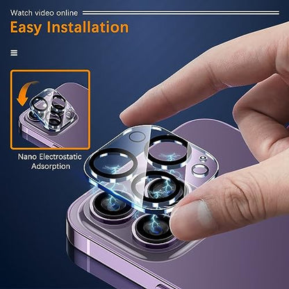 UniqueMe 3 Pack for iPhone 14 Pro Max/14 Pro Camera Lens Protector-Clear