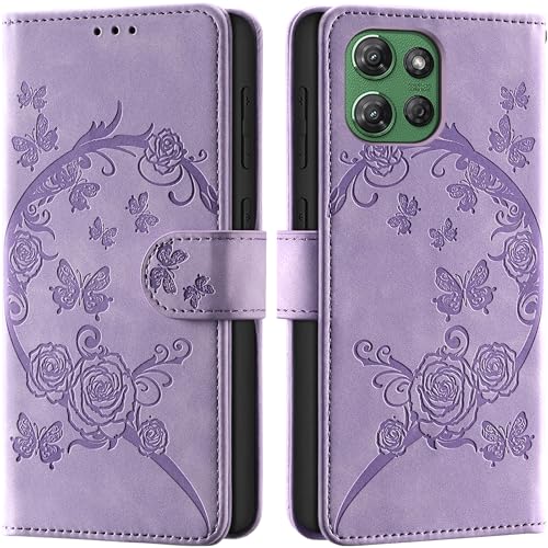 Wallet Case for Motorola Moto G Power (2025), Purple | RFID Blocking, Magnetic Closure, Card Holder, Kickstand, Shockproof Flip Cover - color: Purple