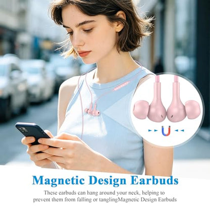ACANDYA MFi-Certified Lighting Earbuds for iPhone 14 13 12 11 Pro Max Pink - color: Pink