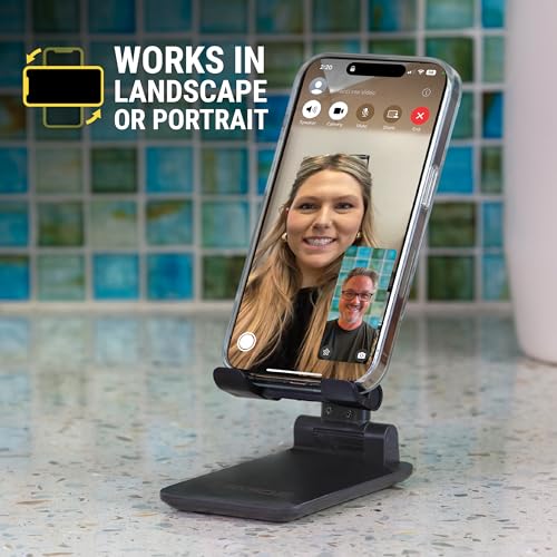 Scosche SUFMPS-SP Universal Cell Phone Stand and Holder with Non-Slip Cradle, Foldable, Adjustable Non-Magnetic Mount for Home Office Desk or Travel Compatible with iPhone, Tablet and All Devices - style: Office Desk / Travel