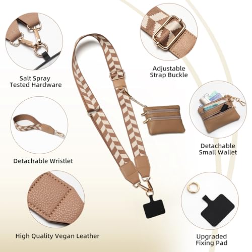 Cell Phone Lanyard Crossbody with Wallet, Versatile Clip and Go Phone Strap - color: W1