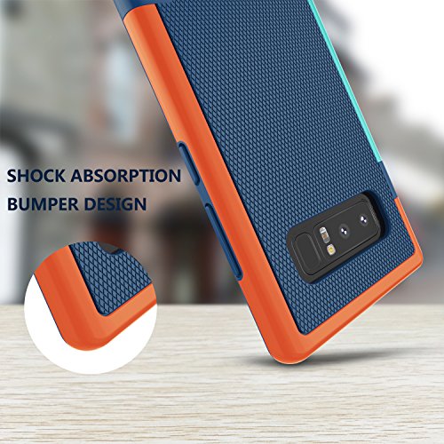 Jeylly Galaxy Note 8 Case, Note 8 Cover, [3 Color] Slim Hybrid Impact Rugged Soft TPU & Hard PC Bumper Shockproof Protective Anti-Slip Case Cover Shell for Samsung Galaxy Note 8 SM-N950 - Blue | [3 Color] Slim Hybrid Impact Rugged Soft TPU & Hard PC Bumpe