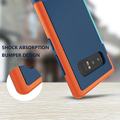 Jeylly Galaxy Note 8 Case, Note 8 Cover, [3 Color] Slim Hybrid Impact Rugged Soft TPU & Hard PC Bumper Shockproof Protective Anti-Slip Case Cover Shell for Samsung Galaxy Note 8 SM-N950 - Blue | [3 Color] Slim Hybrid Impact Rugged Soft TPU & Hard PC Bumpe