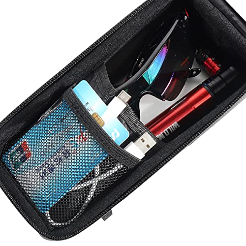 WILD MAN 1L Quick Release Waterproof Bycicle Front Frame Bike Bag Bike Phone Holder with Touch Screen Top for Mountain Road Bike MTB Cycling - color: Black