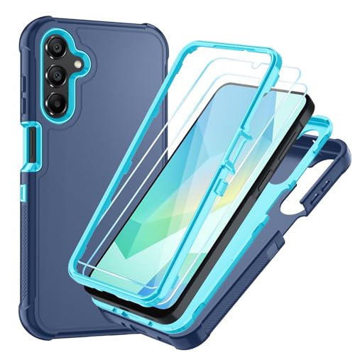 for Samsung Galaxy A16 5G Case : 3-Layer Shockproof Phone Cover with HD Screen Protector,Hybrid Protective Military-Grade Drop Protection for Galaxy A16 5G Phone Case (Blue/Glacier Blue) - color: Blue/Glacier Blue