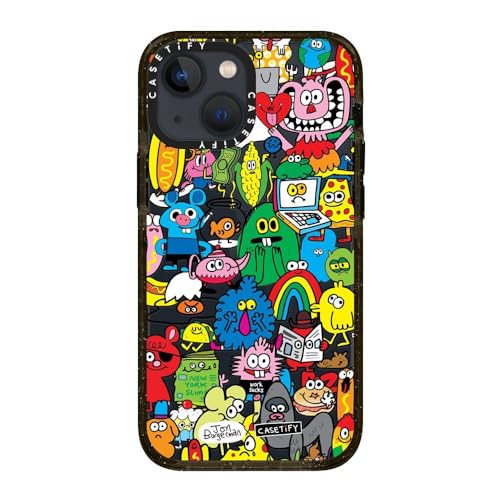 CASETiFY for iPhone 13 Mini Case - Impact | Slim Fit | 6.6 ft. Drop Protection | Fun Friends | Black - color: Fun Friends, size: Iphone 13 Mini (5.4")