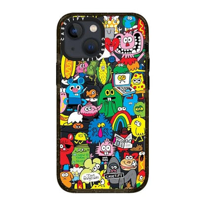 CASETiFY for iPhone 13 Mini Case - Impact | Slim Fit | 6.6 ft. Drop Protection | Fun Friends | Black - color: Fun Friends, size: Iphone 13 Mini (5.4")