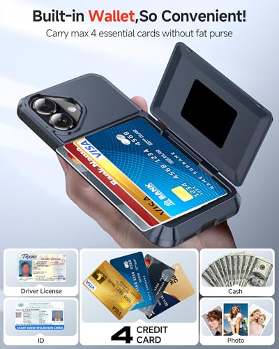 LeYi for iPhone-17 Wallet Case Blue: i Phone iphone17 Cases with Card Holder Protective iohone 17case Cover Funda para Heavy Duty Military Grade Drop Proof Hard Men iphone17case, Navy Blue - color: Blue, size: iPhone 17 6.3''