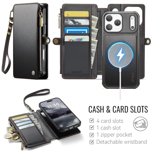 for iPhone 17 Pro Max - Phone Case Wallet Magnetic, Black - color: Black, size: iPhone 17 Pro Max