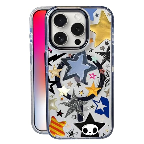 Super Stars for iPhone 16 Pro Max Case,MagSafe Compatible,Matte Soft Slim Shockproof Cover,Anti-Fingerprint,Anti-Yellowing,Anti-Scratch Back,Magnetic Phone Case for Women,Girl,Cute,Girly,Clear - color: Super Star, size: iphone 16 pro max