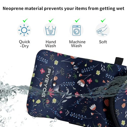 Neoprene Phone Sleeve Pouch Case Bag for Men Women w/Crossbody Strap/Neck Lanyard for iPhone 17/16/15/14 Pro Max, Samsung S25，Pixel 10 - color: Dark Blue Flower Cell Phone Sleeves