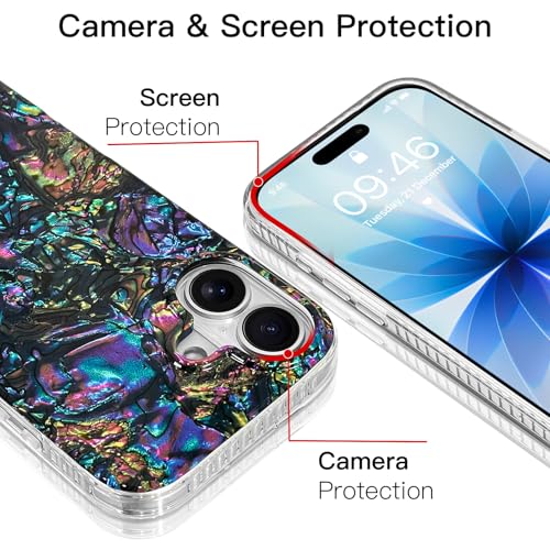 AIGOMARA Magnetic for iPhone 17 Case, Abalone Opalescent Shell - color: Abalone-Round, size: iPhone 17
