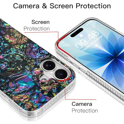 AIGOMARA Magnetic for iPhone 17 Case, Abalone Opalescent Shell - color: Abalone-Round, size: iPhone 17