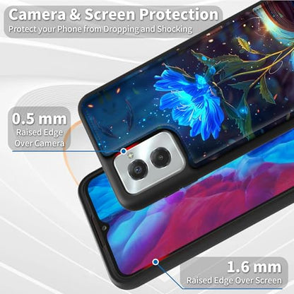 for Motorola Moto G Power 5G 2024 6.7" Wallet Case with Credit Card Holder, Shockproof Protective Kickstand Credit Card Slot Holder Flip Soft PU Leather Cover, Blue Rose - color: Blue Rose