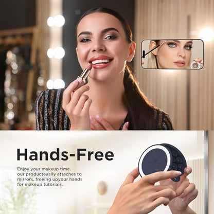 Magnetic Suction Cup Phone Mount with MagSafe, Silicone Hands-Free Grip Holder for iPhone Case and Android, Mirror Shower Phone Stand for Makeup FaceTime Gym Kitchen Bathroom, Midnight Blue - color: Midnight Blue