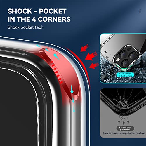 navor Transparent Diamond Clear Phone Case Compatible with iPhone 14 Pro 6.1-inch Lightweight Anti-Yellowing Scratch-Resistant Slim Fit Shockproof Military Grade Anti Drop [Clear] - size: iPhone 14 Pro 6.1"