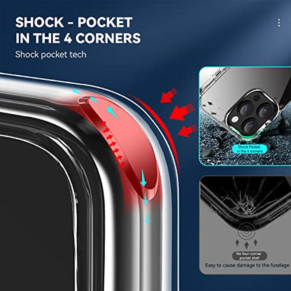 navor Transparent Diamond Clear Phone Case Compatible with iPhone 14 Pro 6.1-inch Lightweight Anti-Yellowing Scratch-Resistant Slim Fit Shockproof Military Grade Anti Drop [Clear] - size: iPhone 14 Pro 6.1"