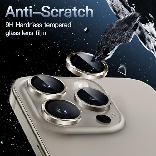 JETech Camera Lens Protector for iPhone 15 Pro/15 Pro Max, Natural Titanium - color: Natural Titanium