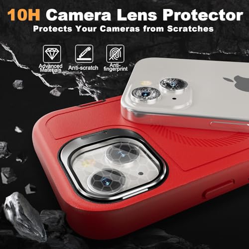 Follaroma for iPhone 13 Case with Stand & Built-in Camera Cover, MagSafe Compatible, Heavy-Duty Shockproof Protection, Magnetic & Rugged Phone Cover for iPhone 13 6.1'', Red - color: Red