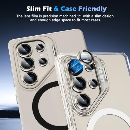 imluckies for Samsung Galaxy S25 Ultra Camera Lens Protector, AR+AF Tempered Glass & 9H Anti-Scratch Metal Individual Lens Cover, HD Clear Camera Protection for S25Ultra, Titanium Gray - color: Gray