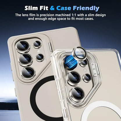 imluckies for Samsung Galaxy S25 Ultra Camera Lens Protector, AR+AF Tempered Glass & 9H Anti-Scratch Metal Individual Lens Cover, HD Clear Camera Protection for S25Ultra, Titanium Gray - color: Gray