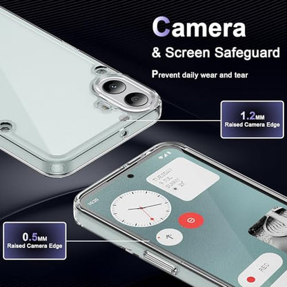 Case for Nothing CMF Phone 1, Military Grade Drop Protection Phone Case, Yellowing Resistant, Anti-Scratch Hard PC Back, Shockproof Hard Ultra-Thin Protective Cover, Clear - size: Nothing CMF Phone 1