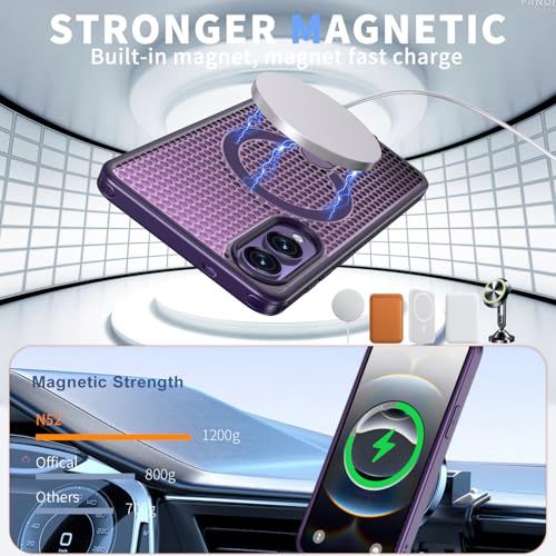 for Samsung Galaxy S25 Edge Case with Stand Compatible with MagSafe +1 Screen Protector, [Built in Kickstand &Magnet][Heat Dissipate] Protective Matte Case for Galaxy S25 Edge (Purple) - color: Purple