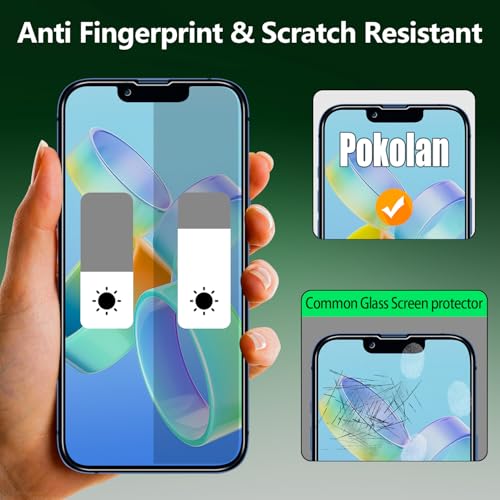 Pokolan Privacy Screen Protector for iPhone 13 Tempered Glass Film - size: iPhone 13