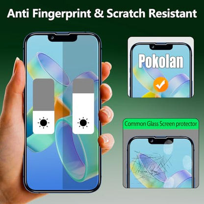 Pokolan Privacy Screen Protector for iPhone 13 Tempered Glass Film - size: iPhone 13