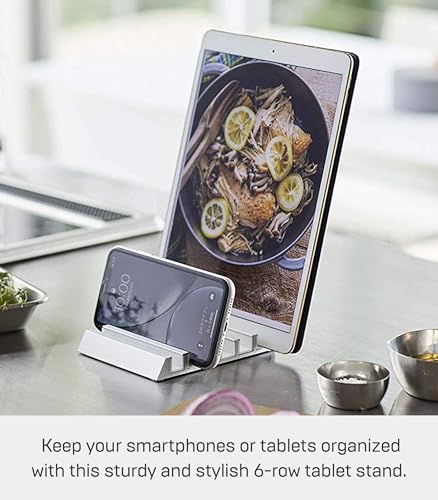 YAMAZAKI Home Tower Multi Device Phone & Tablet Stand Charging Station - Aluminum