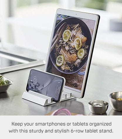 YAMAZAKI Home Tower Multi Device Phone & Tablet Stand Charging Station - Aluminum