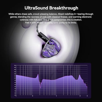 KBEAR Alkaid KB03 in Ear Monitor Headphones, Wired Gaming Earbuds 1DD 1BA 1Bone Conduction Hybrid IEM Earphones, Beryllium-Coated Dynamic, 3D Printed Resin Cavity in Ear Monitor for Musician, Purple - color: Purple