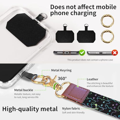 Phone Lanyard Crossbody Wrist Strap, Universal Adjustable Neck Strap for Phone Case Keys ID Badges, Travel Essential - color: Cute Black Cats