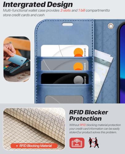 OCASE for iPhone 17e Case/iPhone 16e Detachable Wallet Case with Card Holder, 2 in 1 Pu Leather Flip Folio with RFID Blocking Stand Wrist Strap Shockproof Phone Cover 6.1 Inch 2025, Light Blue - color: Light Blue, size: iPhone 16e/ iPhone 17e