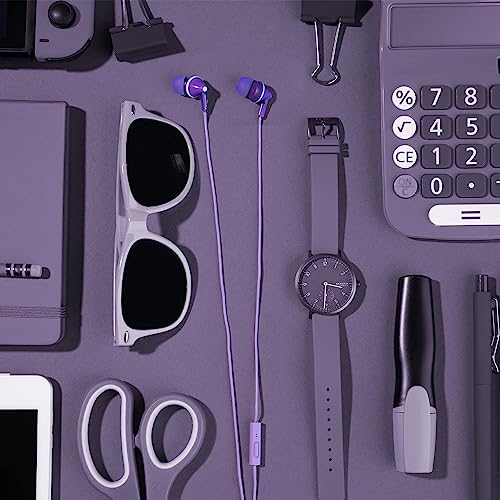 PANASONIC ErgoFit Earbud Headphones with Microphone and Call Controller Compatible with iPhone, Android and Blackberry - RP-TCM125-V - In-Ear (Purple), Violet, 7 x 2 x 2 inches - color: Purple, size: S/M/L, style: With Mic