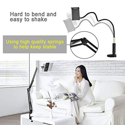 SAMHOUSING Tablet Stand for Bed,360 Degree Rotating Bed Tablet Mount Holder Stand with Aluminum Arm for iPad,iPhoneXS,N-Switch, Amazon Kindle Fire,or Other 4.7~12.9 inch-Screen Devices