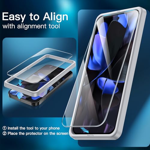 JETech Screen Protector for Google Pixel 9 Pro, 2+2 Pack - size: Pixel 9 Pro