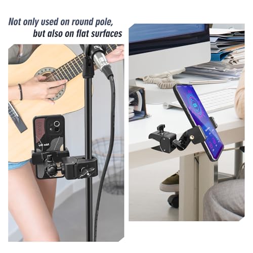 ROCKFREE Clip Phone Holder,Universal Arm,Clamp Mount for Hanldle Bar,Desk - style: 3.94" Aluminum Arm Phone Holder